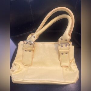 Chic Yellow Leather Shoulder Bag